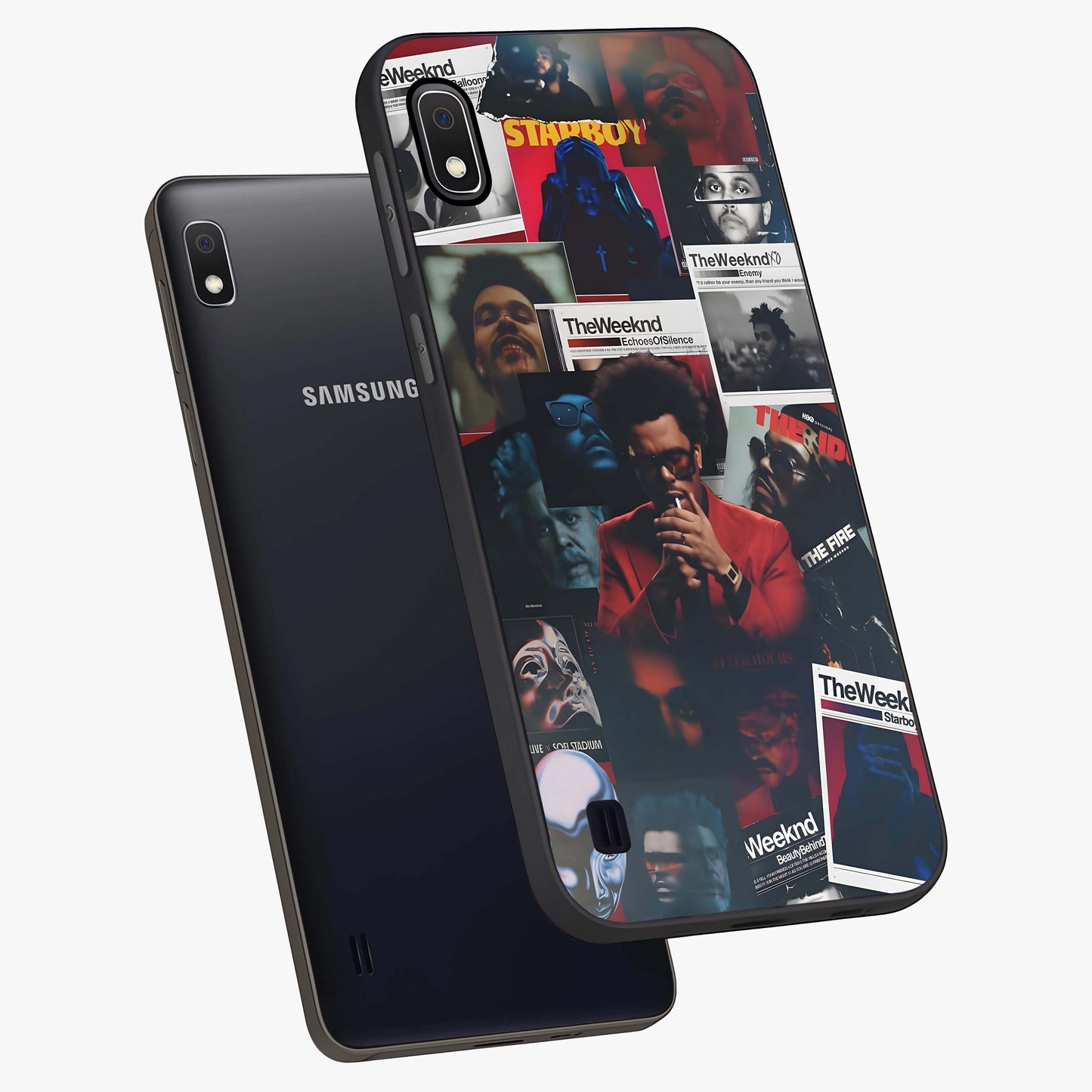 The Weeknd Glass Case displayed in angled mockup highlighting stylish pop culture inspired design with modern aesthetic.