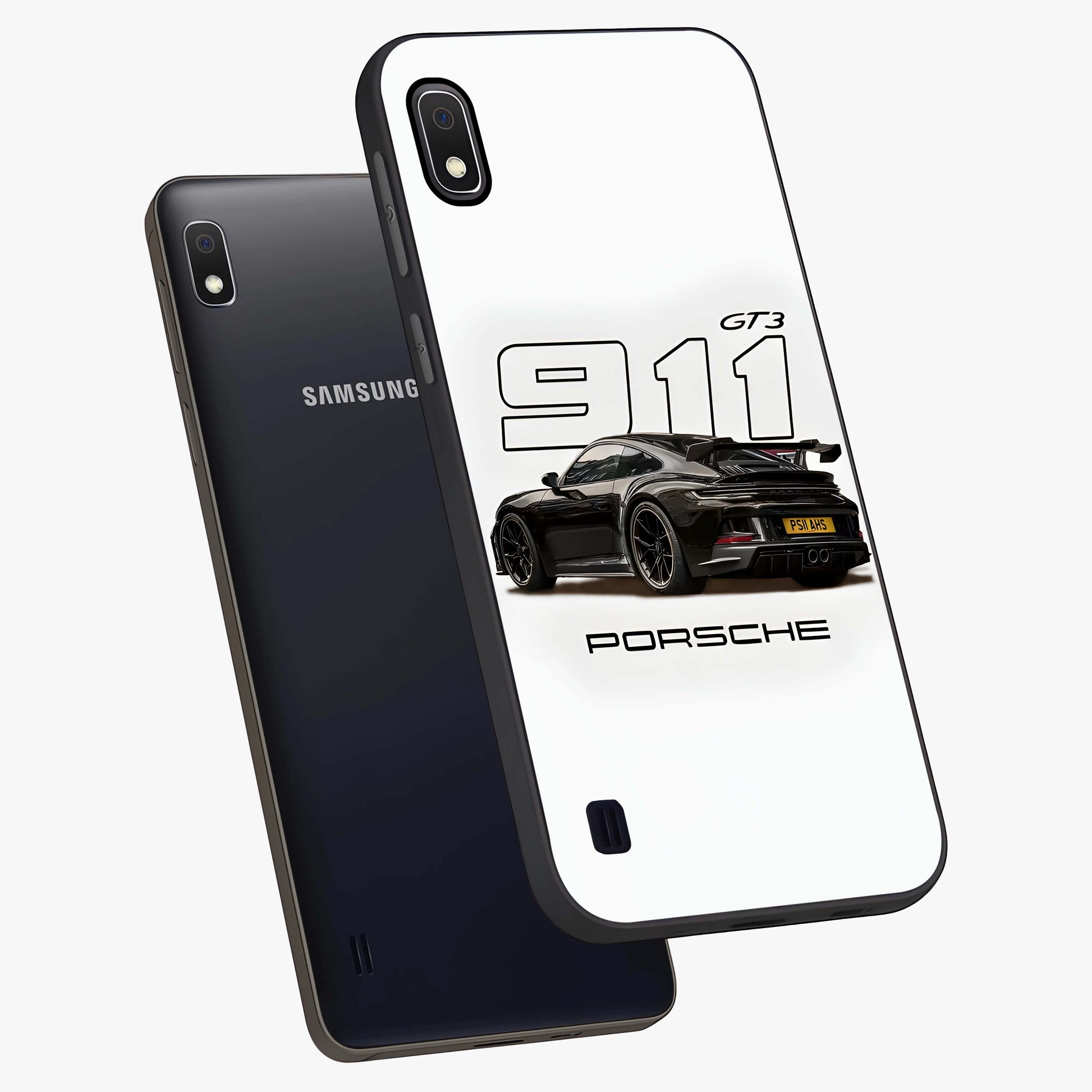 Turbo Legacy Icon Glass Case displayed in angled mockup highlighting dynamic automotive design with performance aesthetic.