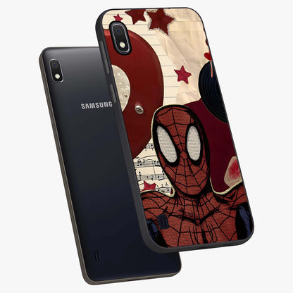 Web Warrior Vibes Glass Case displayed in angled mockup highlighting dynamic web design with comic style aesthetic.