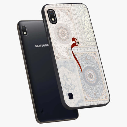 White Aesthetic Bow Glass Case displayed in angled mockup highlighting clean bow design with soft aesthetic style.