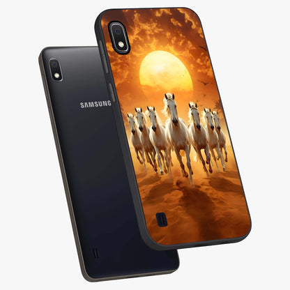Wild Sunset Majesty Glass Case displayed in angled mockup highlighting vibrant sunset sky design with scenic aesthetic.