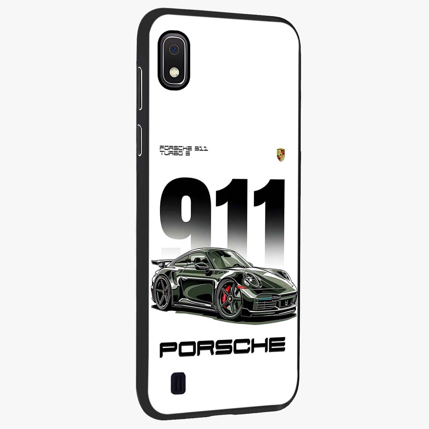 911 Turbo Dominance Glass Case upright perspective showcasing powerful racing design and modern automotive aesthetic.