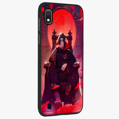 Blood Moon Sovereign Glass Case upright view showcasing powerful moon inspired artwork with cosmic aesthetic style.