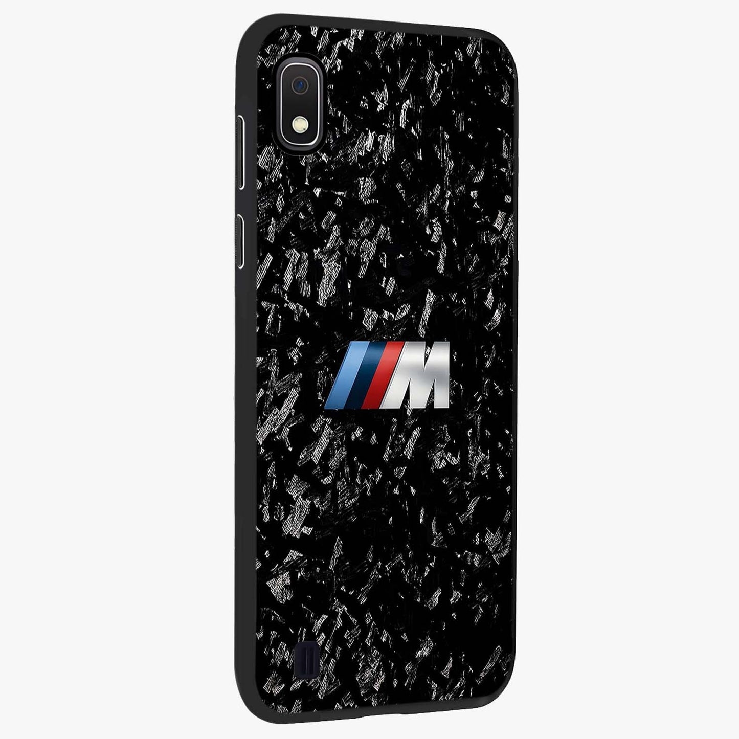 Carbon Speed Mark Glass Case upright view showcasing modern carbon speed graphic with bold automotive theme.