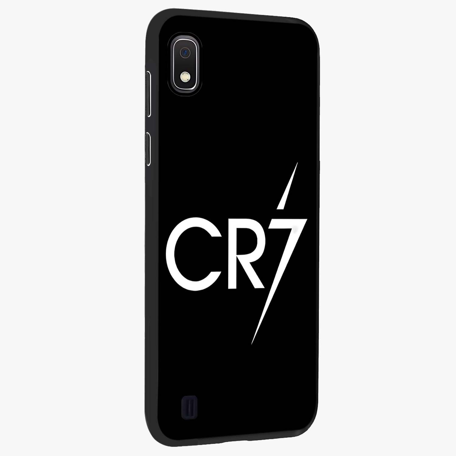 Cr7 Elite Strike Glass Case upright view showcasing energetic football inspired design with modern sports aesthetic.