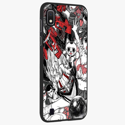 Crimson Chaos Panel Glass Case upright view showcasing intense crimson artwork with dramatic aesthetic style.