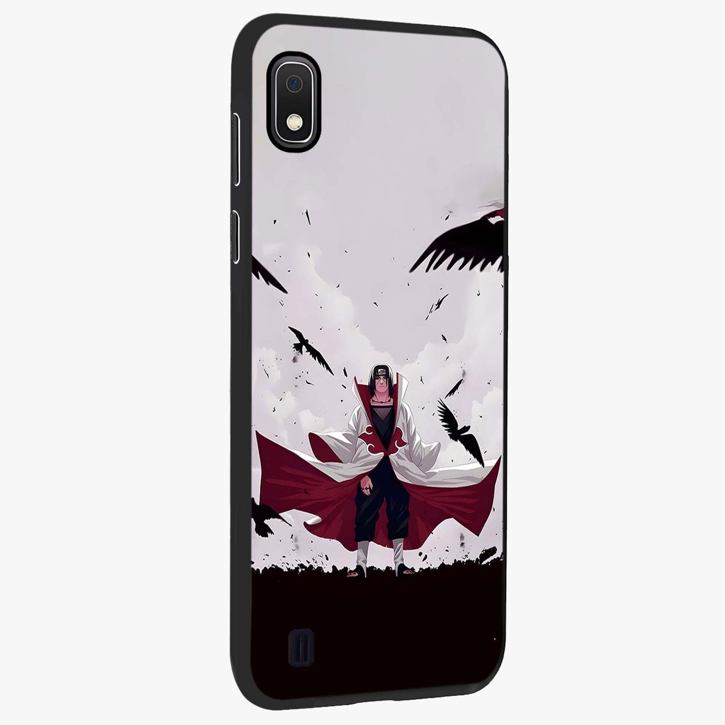 Crimson Crow Ascension Glass Case upright view showcasing dramatic crow artwork with bold gothic theme.