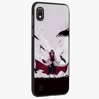 Crimson Crow Ascension Glass Case upright view showcasing dramatic crow artwork with bold gothic theme.