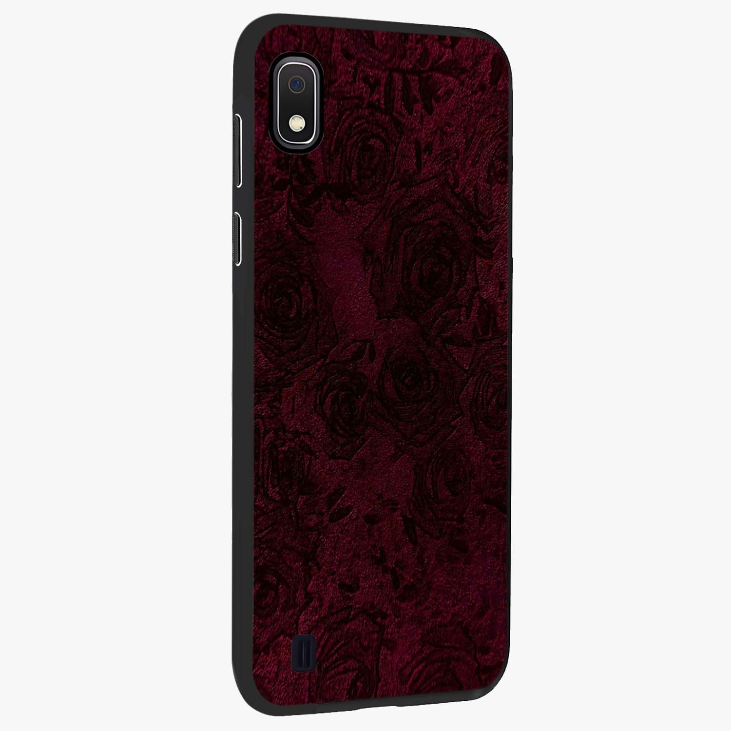 Crimson Fade Flow Glass Case upright view showcasing dynamic crimson flow artwork with stylish abstract theme.