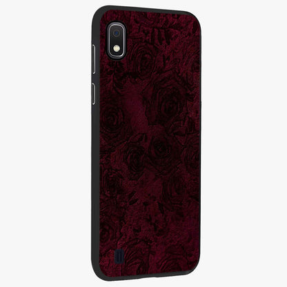 Crimson Fade Flow Glass Case upright view showcasing dynamic crimson flow artwork with stylish abstract theme.