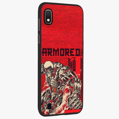 Crimson Mecha Titan Glass Case upright view showcasing dynamic robotic titan design with sci-fi inspired theme.