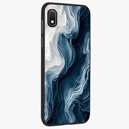Ethereal Paper Marble Glass Case upright view showcasing smooth marble artwork with refined minimalist theme.