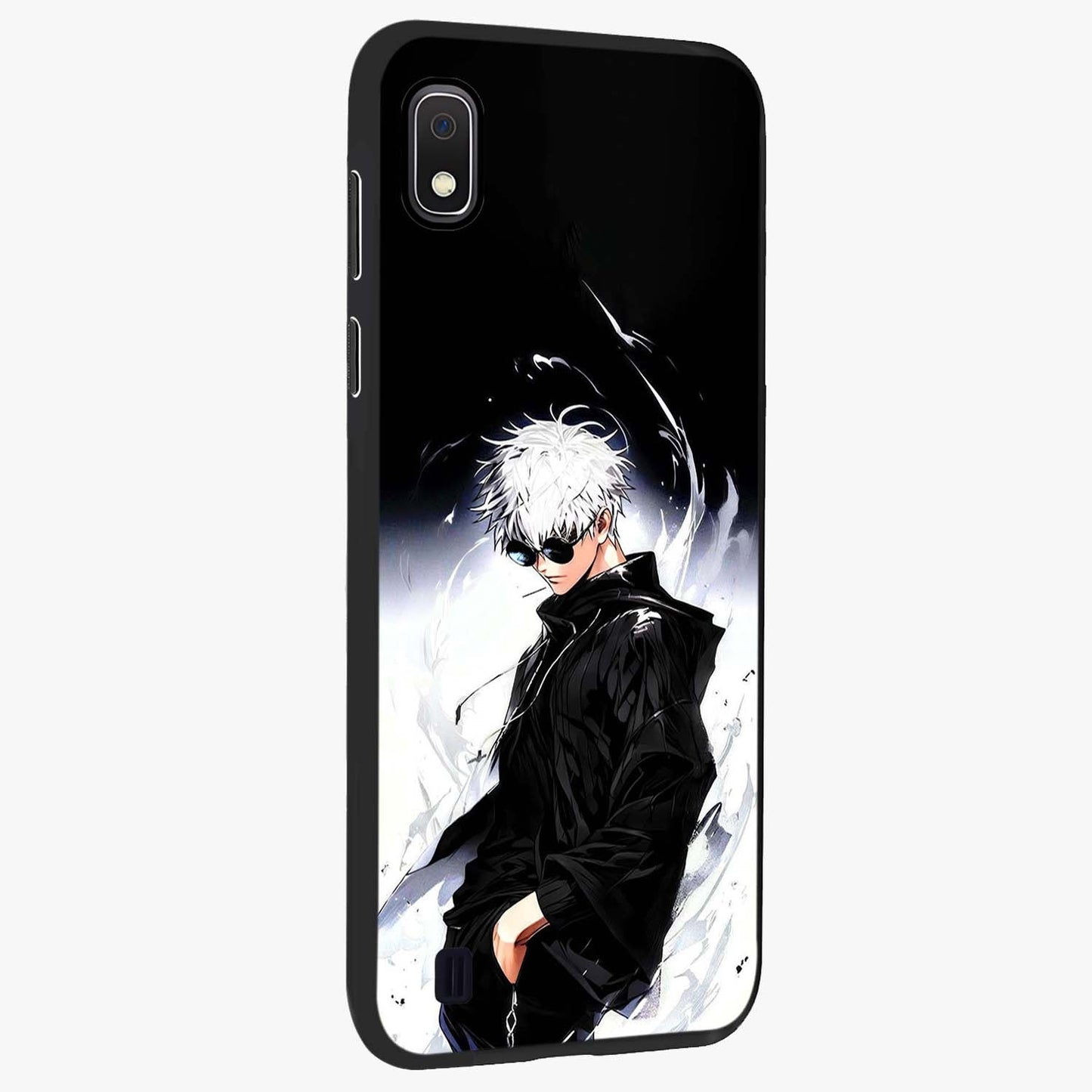 Limitless Shadow King Glass Case upright view showcasing bold shadow warrior artwork with epic fantasy theme.