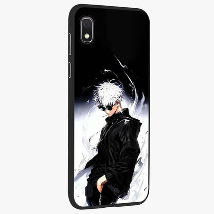Limitless Shadow King Glass Case upright view showcasing bold shadow warrior artwork with epic fantasy theme.