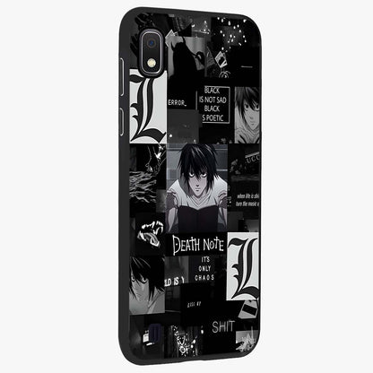 Midnight Chaos Mind Glass Case upright view showcasing expressive abstract artwork with bold dark theme.