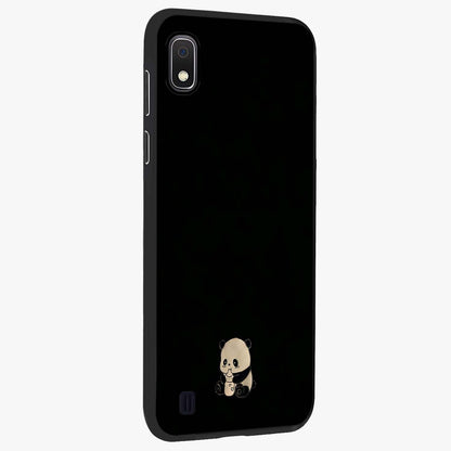 Midnight Panda Love Glass Case upright view showcasing charming panda artwork with playful romantic theme.