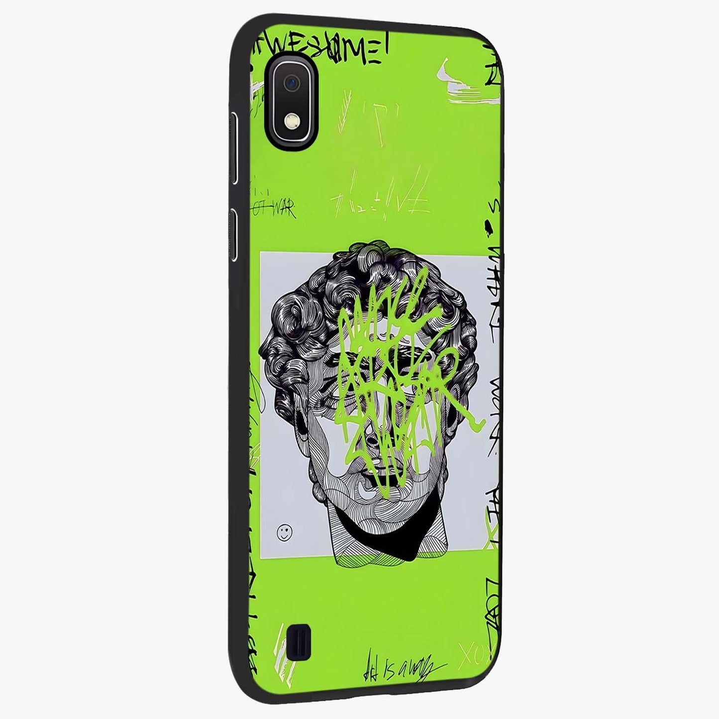 Neo Graffiti Rebellion Glass Case upright view showcasing colorful graffiti artwork with bold modern street style.