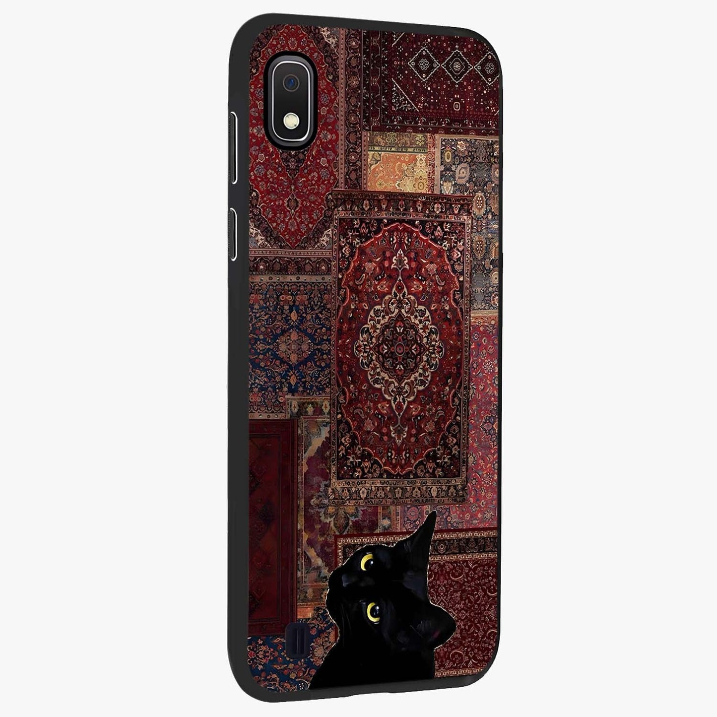 Regal Magic Cat Apple Glass Case upright view showcasing charming cat artwork with playful magical theme.