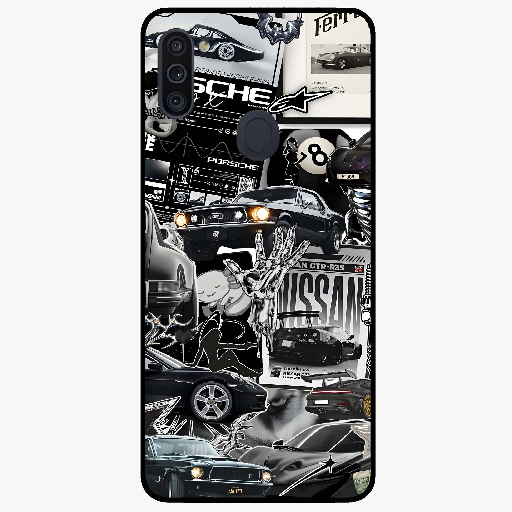 Aesthetic Dark Love Glass Case showing flat back view with dark romantic artwork and glossy glass finish.