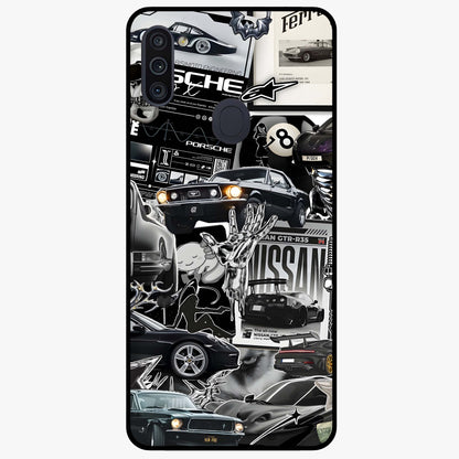 Aesthetic Dark Love Glass Case showing flat back view with dark romantic artwork and glossy glass finish.