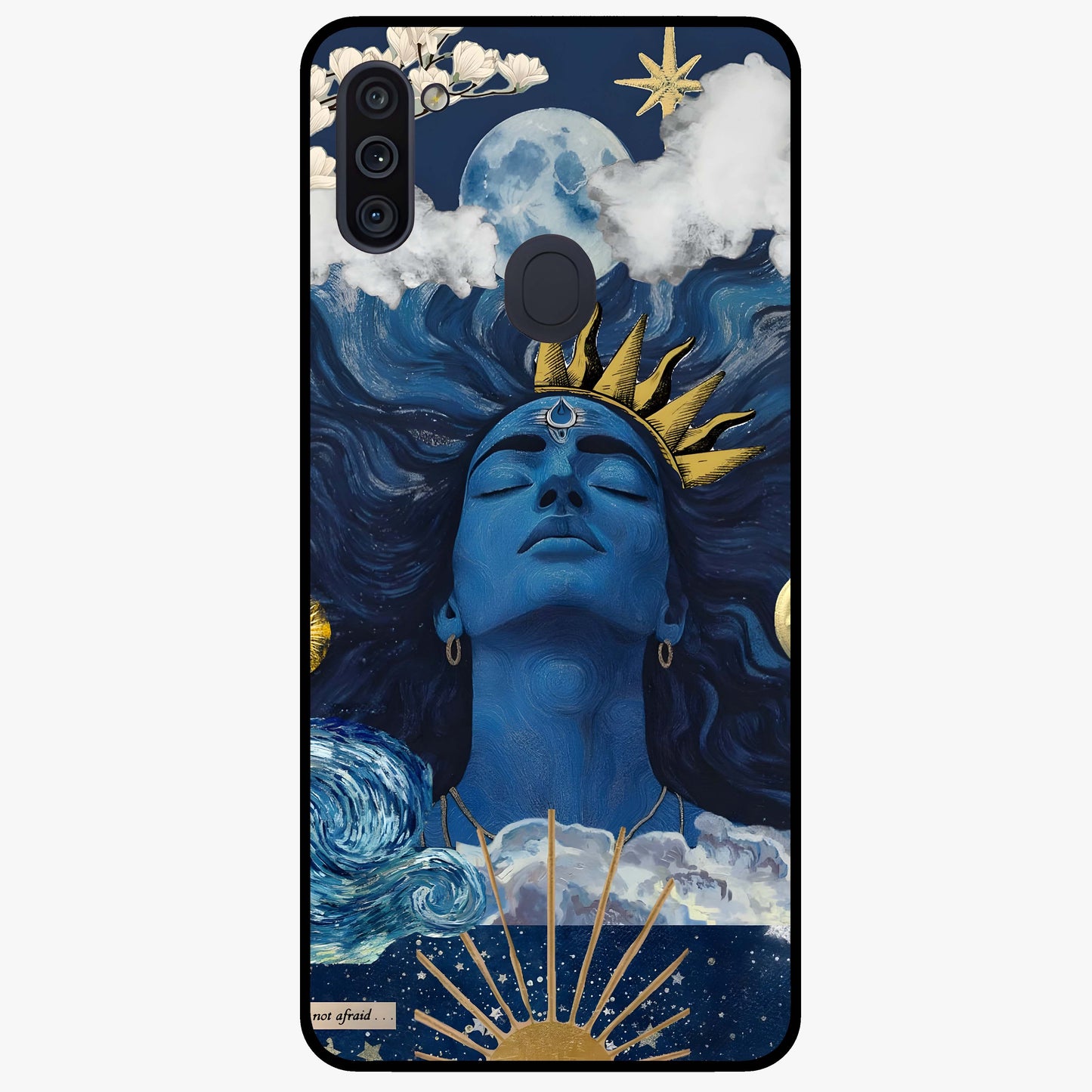 Aesthetic Lord Shiva Glass Case showing flat back view with divine Shiva artwork and glossy glass finish.