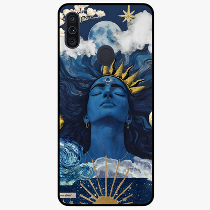 Aesthetic Lord Shiva Glass Case showing flat back view with divine Shiva artwork and glossy glass finish.