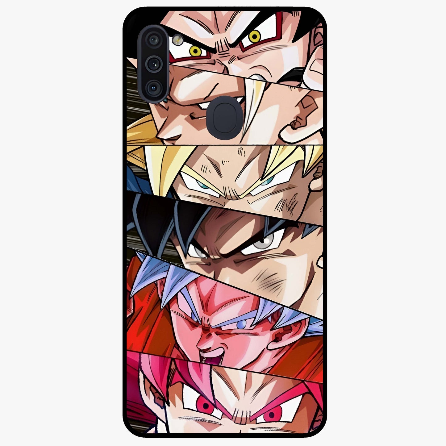 Anime Character Glass Case showing flat back view with vibrant anime artwork and glossy glass finish.