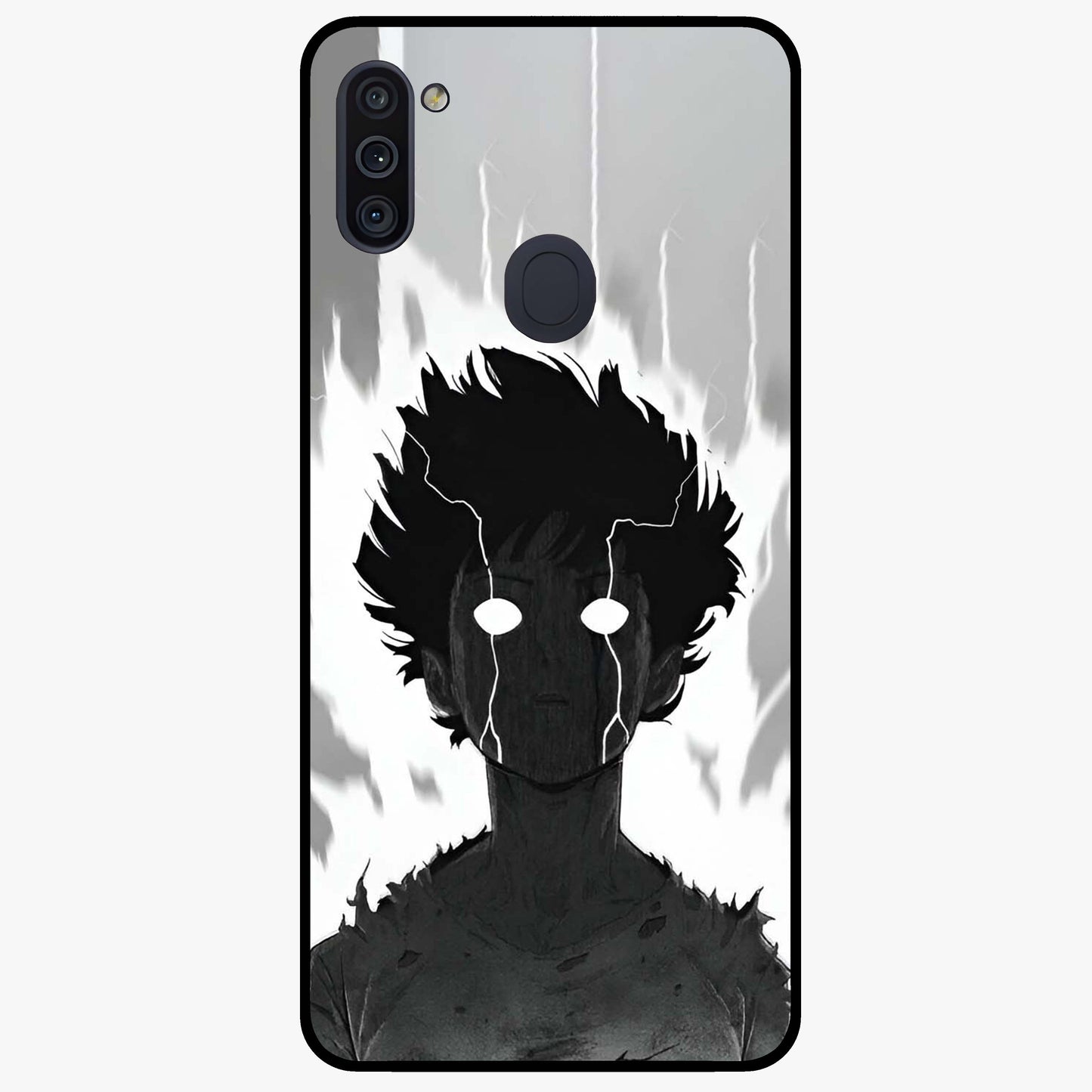 Awakened Inner Rage Glass Case showing flat back view with intense artistic artwork and glossy glass finish.