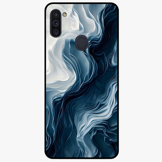 Ethereal Paper Marble Glass Case showing flat back view with soft marble paper texture artwork and glossy glass finish.