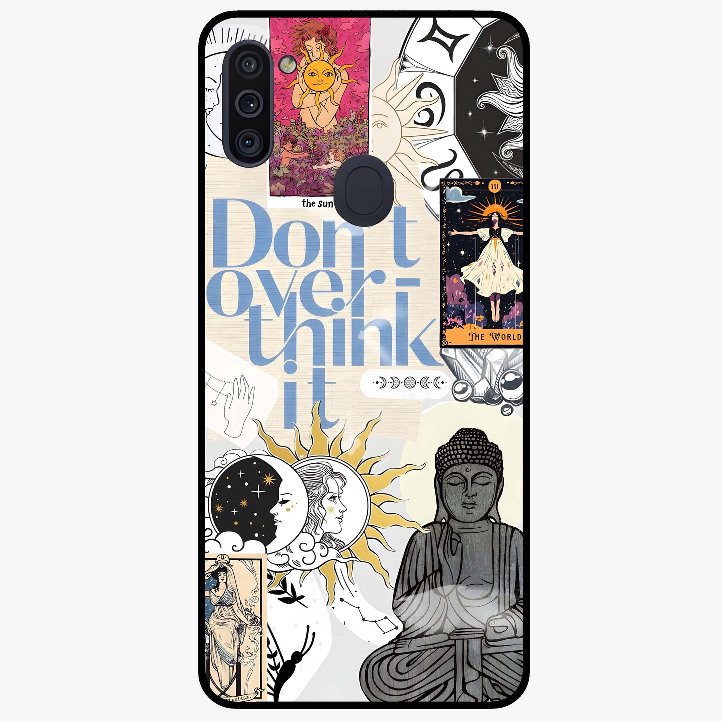 Ethereal Thoughts Glass Case showing flat back view with dreamy artistic artwork and glossy glass finish.