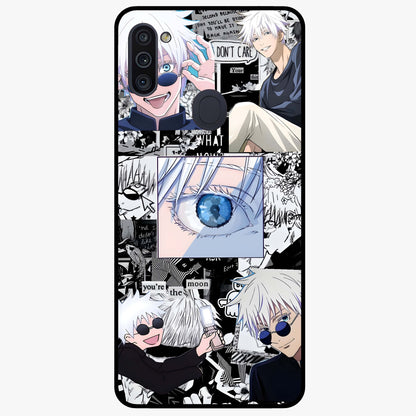 Infinity Sorcerer Chaos Glass Case showing flat back view with mystical sorcerer themed artwork and glossy glass finish.