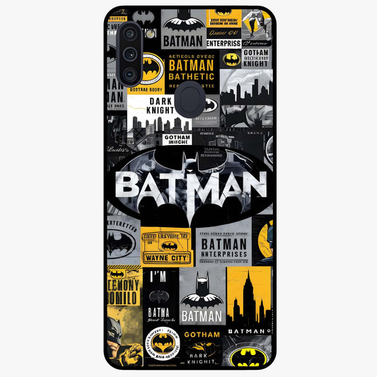 Knight Gotham Rise Glass Case showing flat back view with dark hero inspired artwork and glossy glass finish.