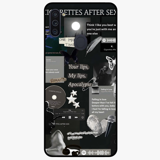 Midnight Love Echo Glass Case showing flat back view with romantic midnight themed artwork and glossy glass finish.