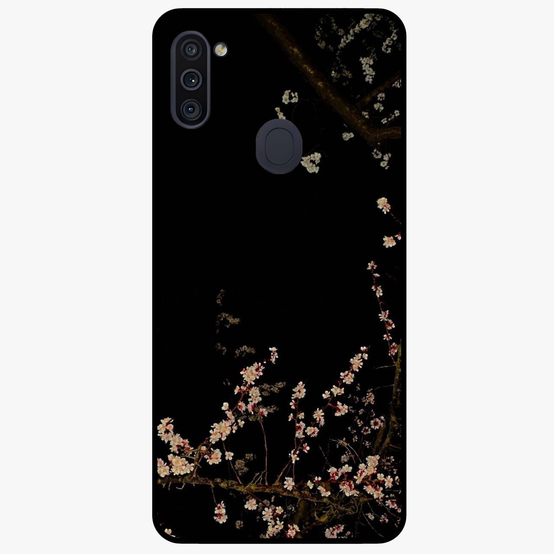 Petal Moon Light With Custom Name Glass Case showing flat back view with floral moonlight artwork and personalized name design.