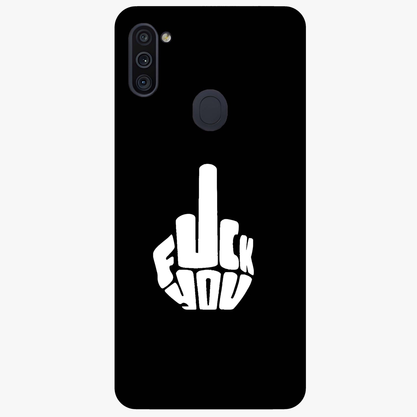 Rebel Mode On Glass Case showing flat back view with bold rebellious typography artwork and glossy glass finish.