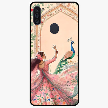 Royal Grace Muse Glass Case showing flat back view with elegant artistic artwork and glossy glass finish.
