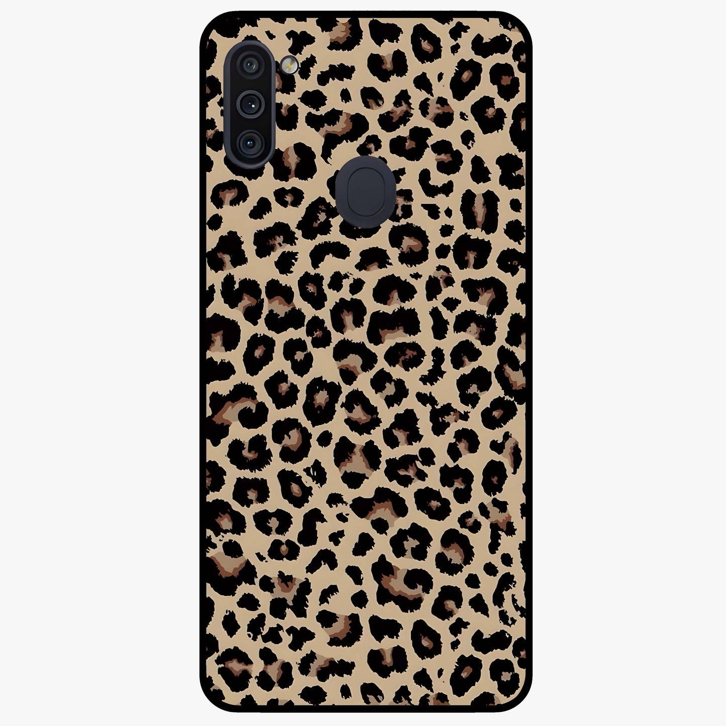 Savage Chic Pattern Glass Case showing flat back view with stylish patterned artwork and glossy glass finish.
