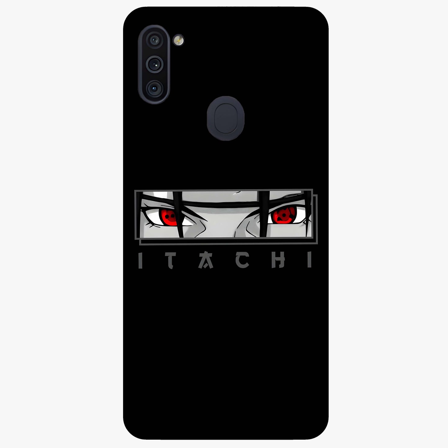 Scarlet Gaze Dominance Glass Case showing flat back view with striking red themed artwork and glossy glass finish.