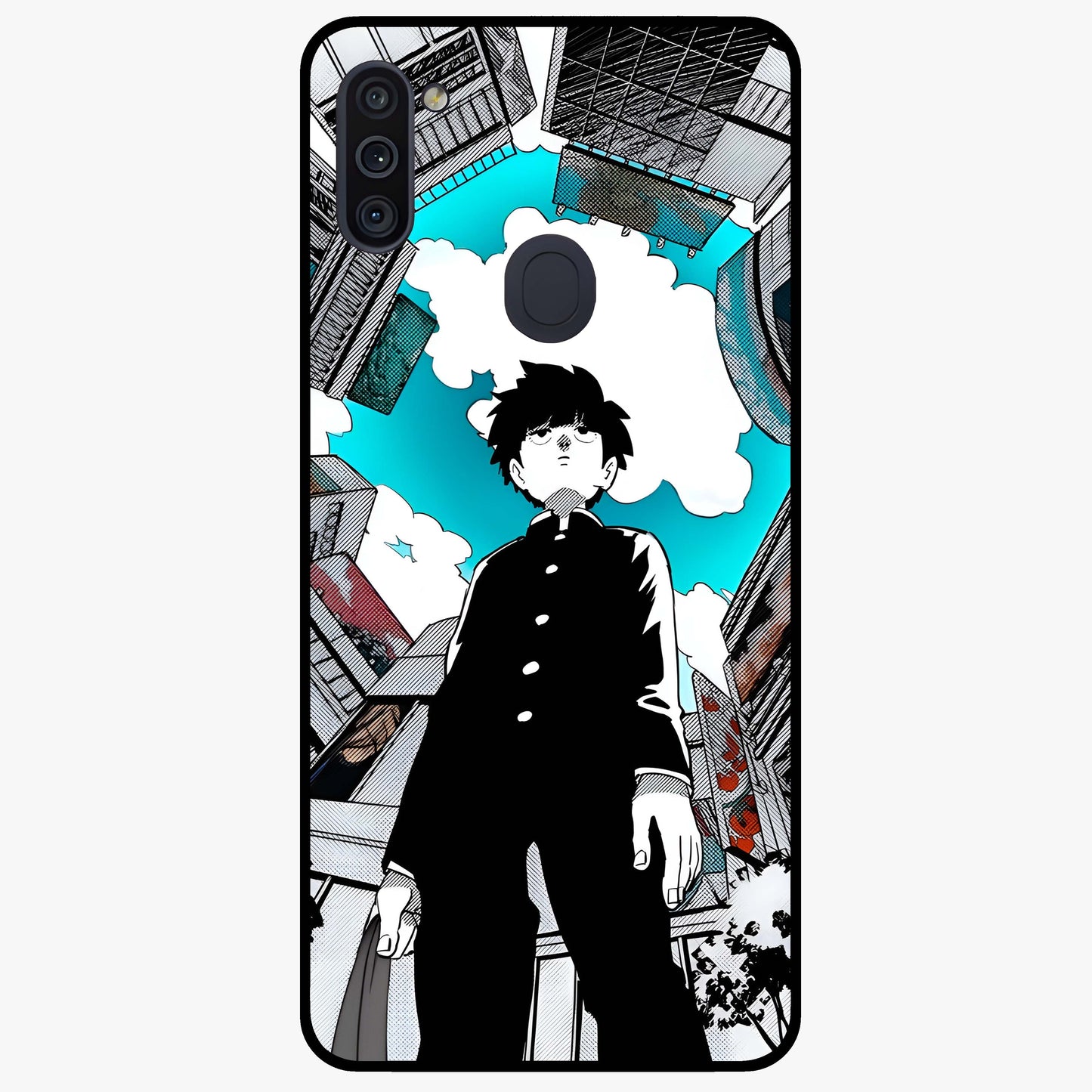 Silent Psychic Awakening Glass Case showing flat back view with mystical psychic themed artwork and glossy glass finish.