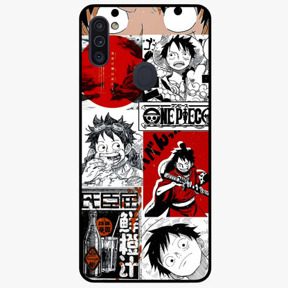 Strawhat Chaos Panels Glass Case showing flat back view with anime inspired chaos panel artwork and glossy glass finish.