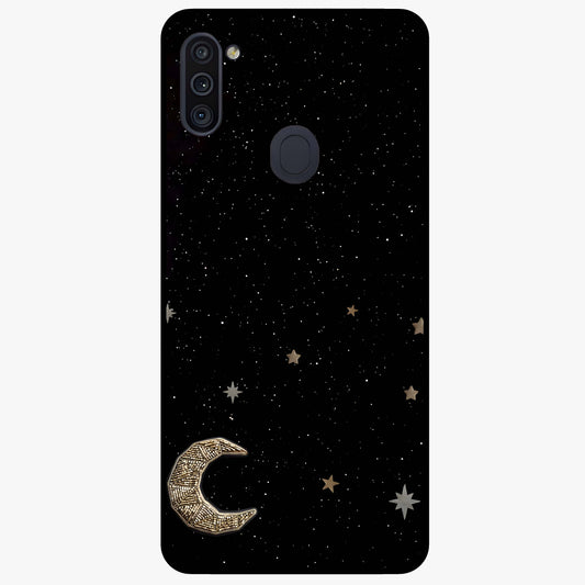 Twinkle Star With Half Moon Glass Case showing flat back view with star and half moon artwork and glossy glass finish.
