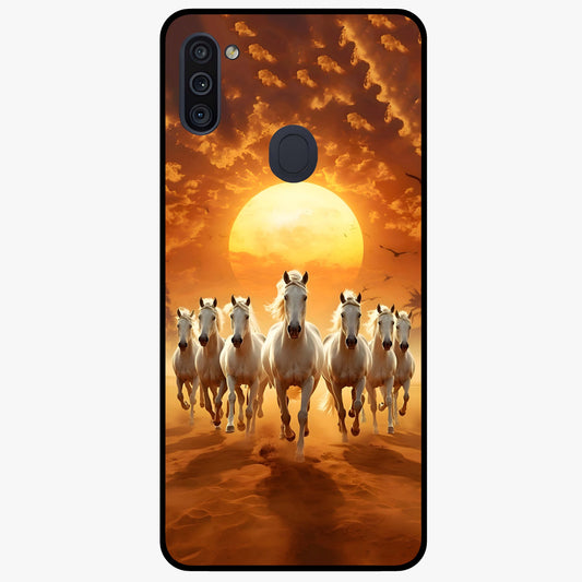 Wild Sunset Majesty Glass Case showing flat back view with majestic sunset landscape artwork and glossy glass finish.