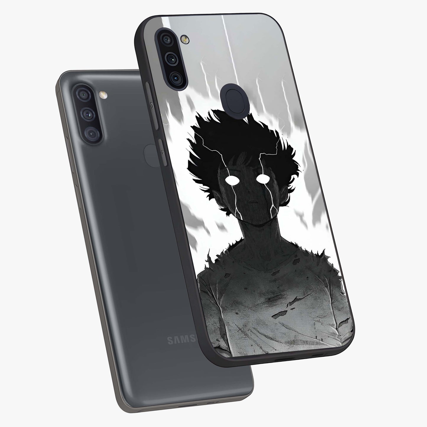 Awakened Inner Rage Glass Case displayed in angled mockup highlighting powerful graphic design and bold artistic theme.