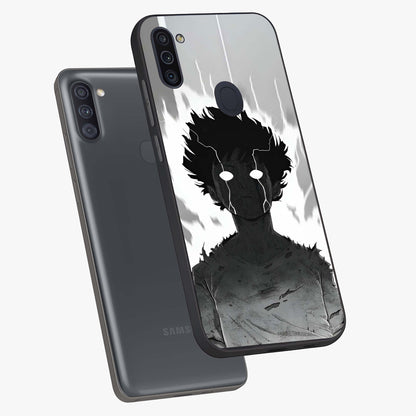 Awakened Inner Rage Glass Case displayed in angled mockup highlighting powerful graphic design and bold artistic theme.
