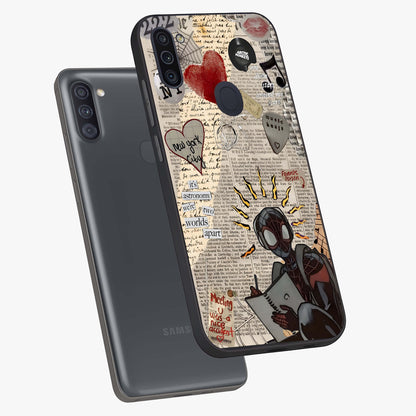 City Dream Sketch Glass Case displayed in angled mockup highlighting minimal city illustration with aesthetic sketch style.