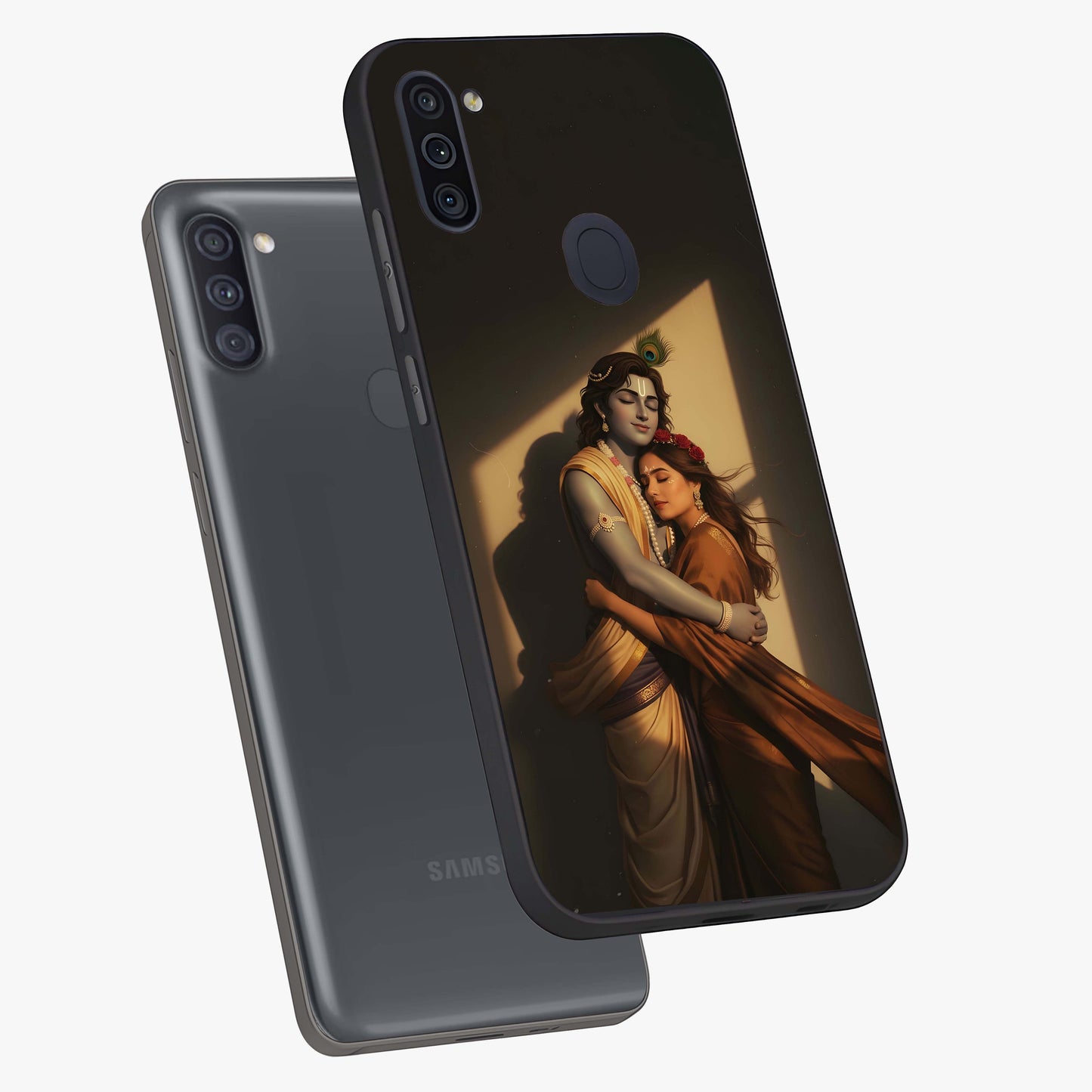 Divine Eternal Love Glass Case displayed in angled mockup highlighting elegant divine inspired design with peaceful aesthetic.