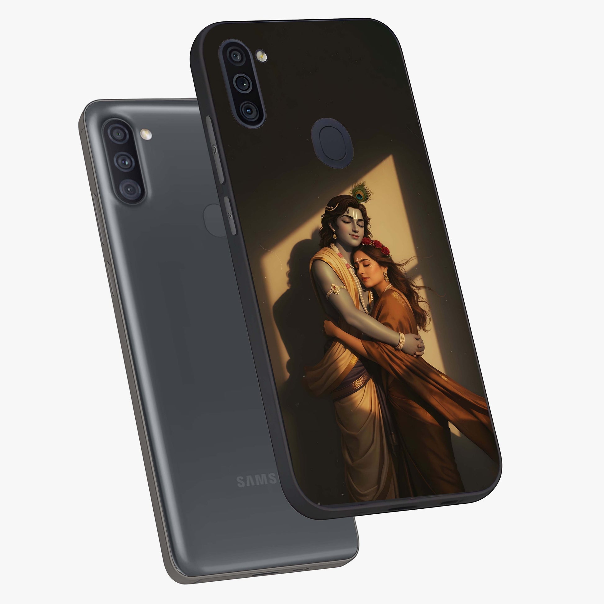 Divine Eternal Love Glass Case displayed in angled mockup highlighting elegant divine inspired design with peaceful aesthetic.