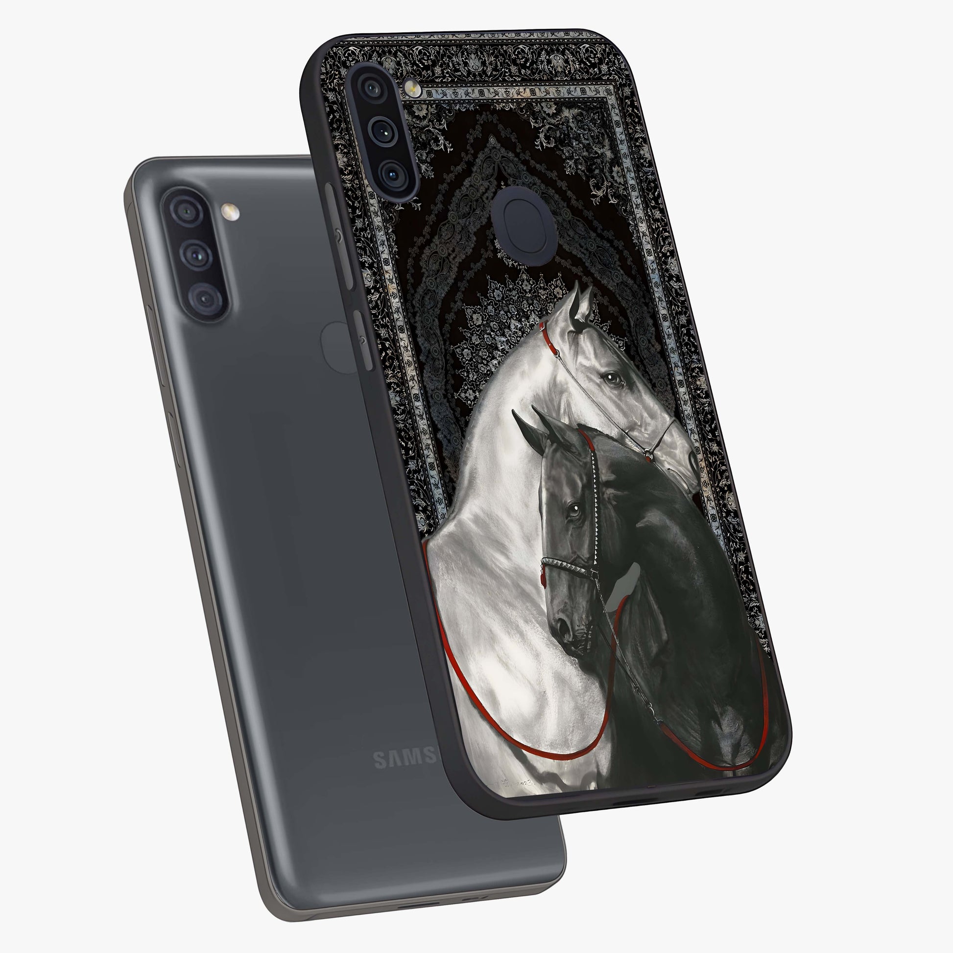Majestic Ride Legacy Glass Case displayed in angled mockup highlighting sleek vehicle design with bold racing aesthetic.