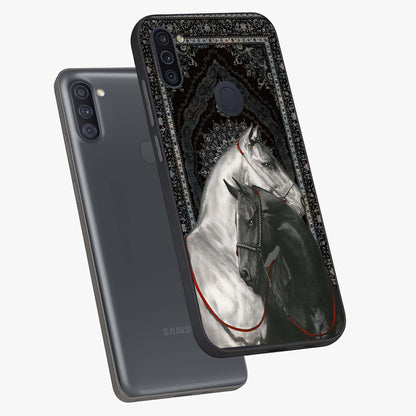 Majestic Ride Legacy Glass Case displayed in angled mockup highlighting sleek vehicle design with bold racing aesthetic.