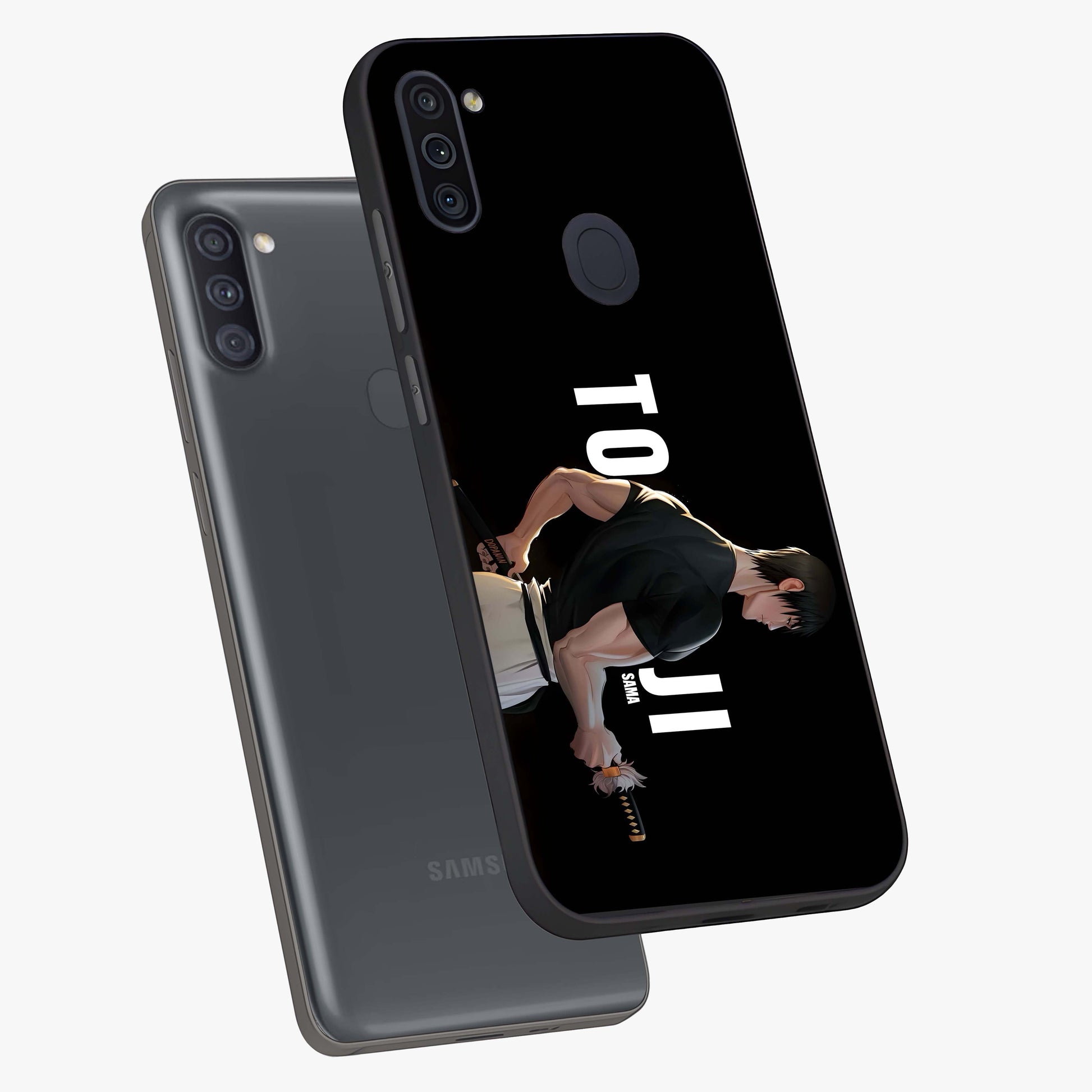 Midnight Blade Resolve Glass Case displayed in angled mockup highlighting powerful blade illustration with dramatic dark aesthetic.